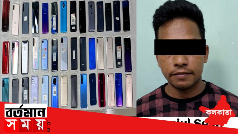 চোরাই মোবাইল ফোন পাচারকারী এক ব্যাক্তিকে গ্রেফতার করল পুলিশ
