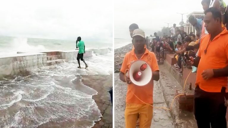 দীঘায় ফের জলচ্ছাস শুরু হল।