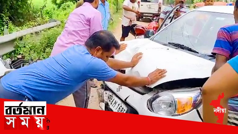নবদ্বীপ কৃষ্ণনগর রাজ্যসড়কে ভয়াবহ পথ দূর্ঘটনা।