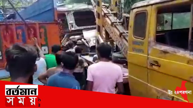 দুটি লরির মুখোমুখি সংঘর্ষ গুরুতর আহত ২