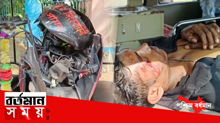 বাস ও বাইকের মুখোমুখি সংঘর্ষে , গুরুতর আহত বাইক আরোহী