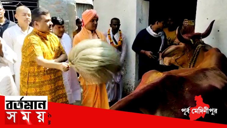 আজ গোবর্ধন পূজায় মেচেদা ইসকন মন্দিরে শুভেন্দু অধিকারী