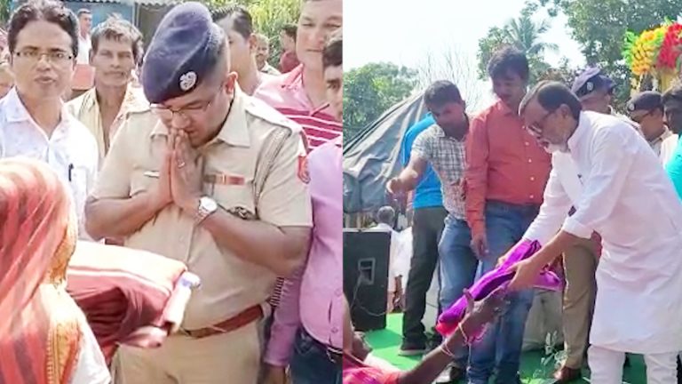 থানার উদ্যোগে কালী পূজা উপলক্ষে বস্ত্র বিতরণ এবং নরনারায়ন সেবা,