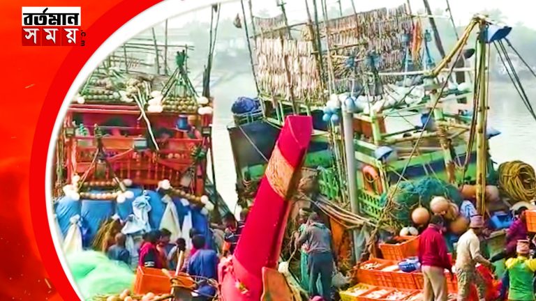 বঙ্গোপসাগরের চড়ে ধাক্কা লেগে ডুবে গেল ট্রলার।