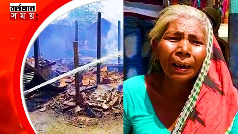 ভয়াবহ আগুনে পুড়ে ছাই একের পর এক দোকানঘর ও বসতবাড়ি।