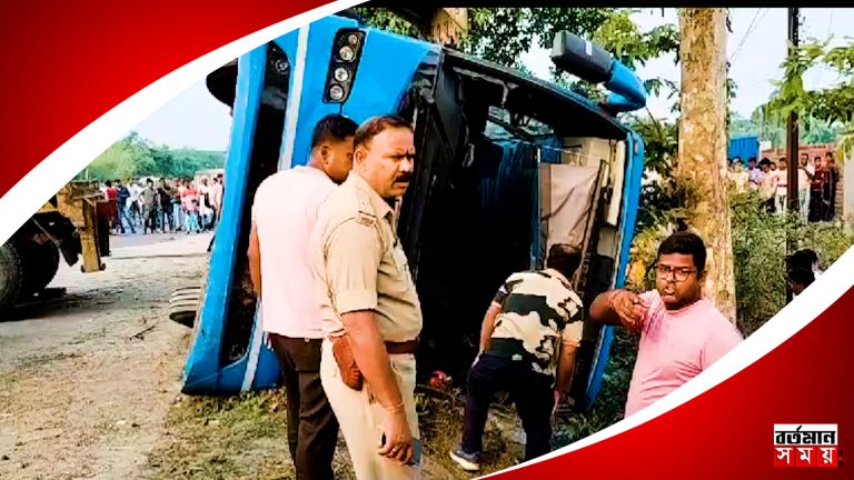 কলকাতা থেকে শিলিগুড়ি যাওয়ার পথে মর্মান্তিক বাস দুর্ঘটনায়,মৃত ২,আহত প্রায় ৪০ জন