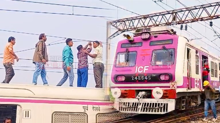 ‘ওভারহেড তার ছিঁড়ে পড়ল চলন্ত লোকাল ট্রেনে!’ হুগলি স্টেশনে দাঁড়িয়ে আপ ব্যান্ডেল লোকাল!