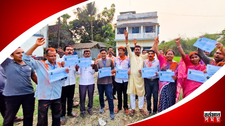 ভগবানপুরে সমবায় সমিতির নির্বাচনে উড়ল গেরুয়া আবির।
