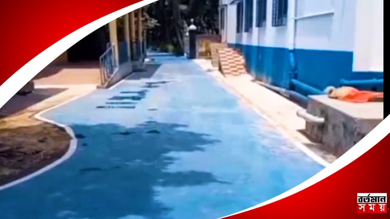 পূর্ব বর্ধমানে আবারো তৈরি হলো নীল রঙের রাস্তা