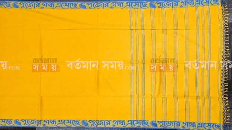 পুজোয় হিট শান্তিপুর-ফুলিয়ার ‘’বাংলা হরফে বোনা শাড়ি” ?