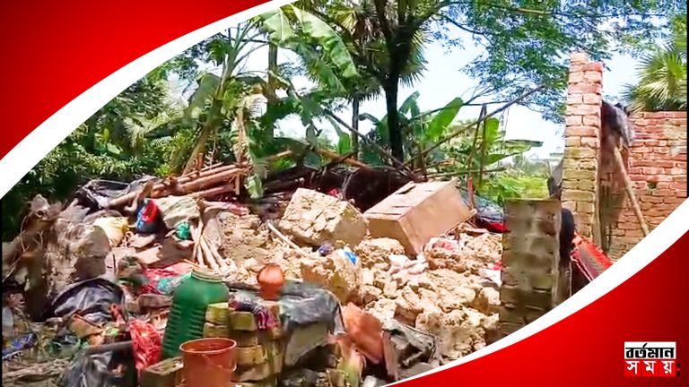 ঘুমন্ত অবস্থায় দেওয়াল ভেঙ্গে মৃত্যু মা ও সন্তানের ?